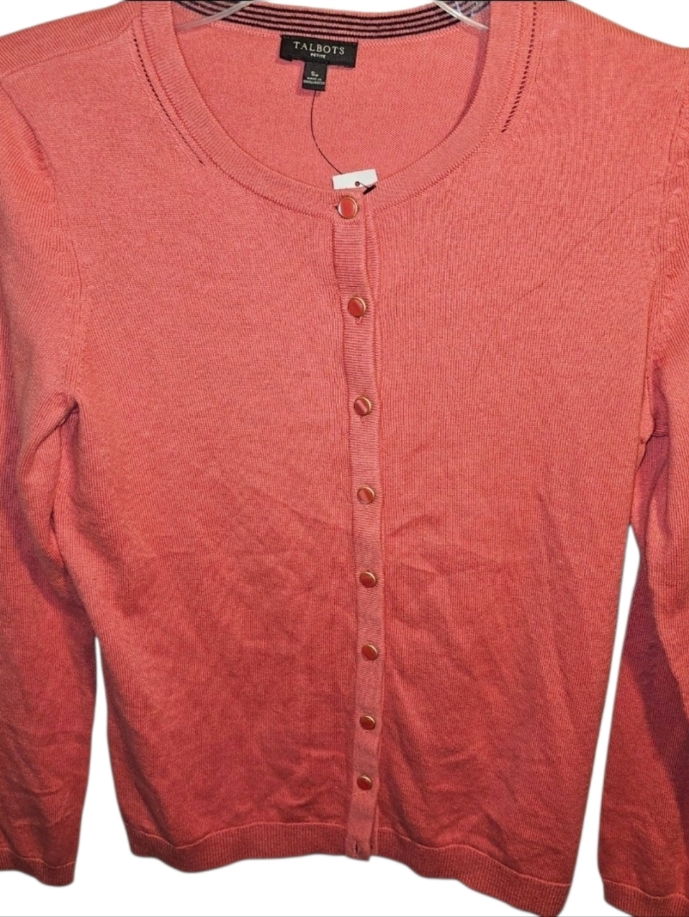 Talbots sz. Small petite coral sweater nwt